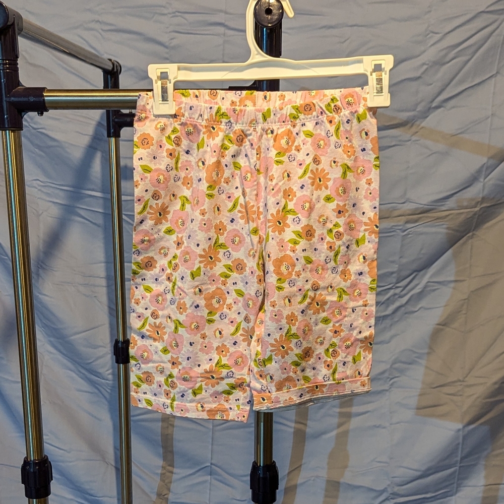 Floral Pink Girl's Bike Shorts